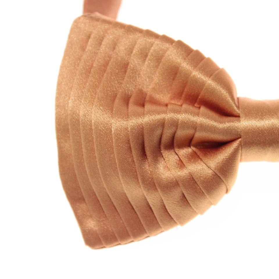 Pajarita plisada Italo Ferretti nueva con etiquetas tamaño ajustable en naranja liso 100 % seda Foto 3 de 4