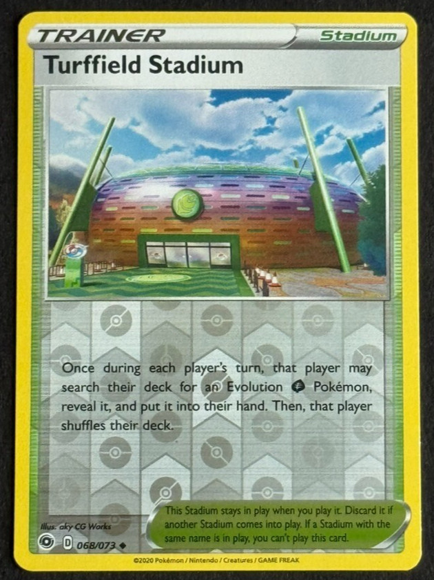 Reverse Holo Turffield Stadium 68/73 Uncommon Champion's Path Pokemon TCG
