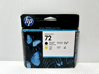 March 2024 Genuine HP 72 Matte Black & Yellow Printhead C9384A