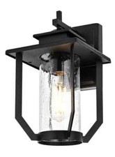 Outdoor Wall Sconce Light Fixture Seedy Glass Exterior Porch Patio Walkway 12.5"