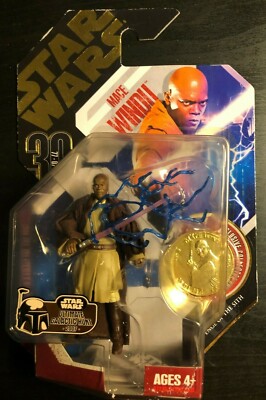2007 Star Wars 30th Mace Windu mit Goldmünze Ultimate Galactic Ships FAST