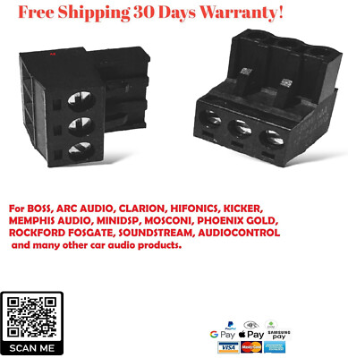 3-Pin Power Plug For SOUNDSTREAM,BOSS, HIFONICS, KICKER, MEMPHIS AUDIO Epicenter