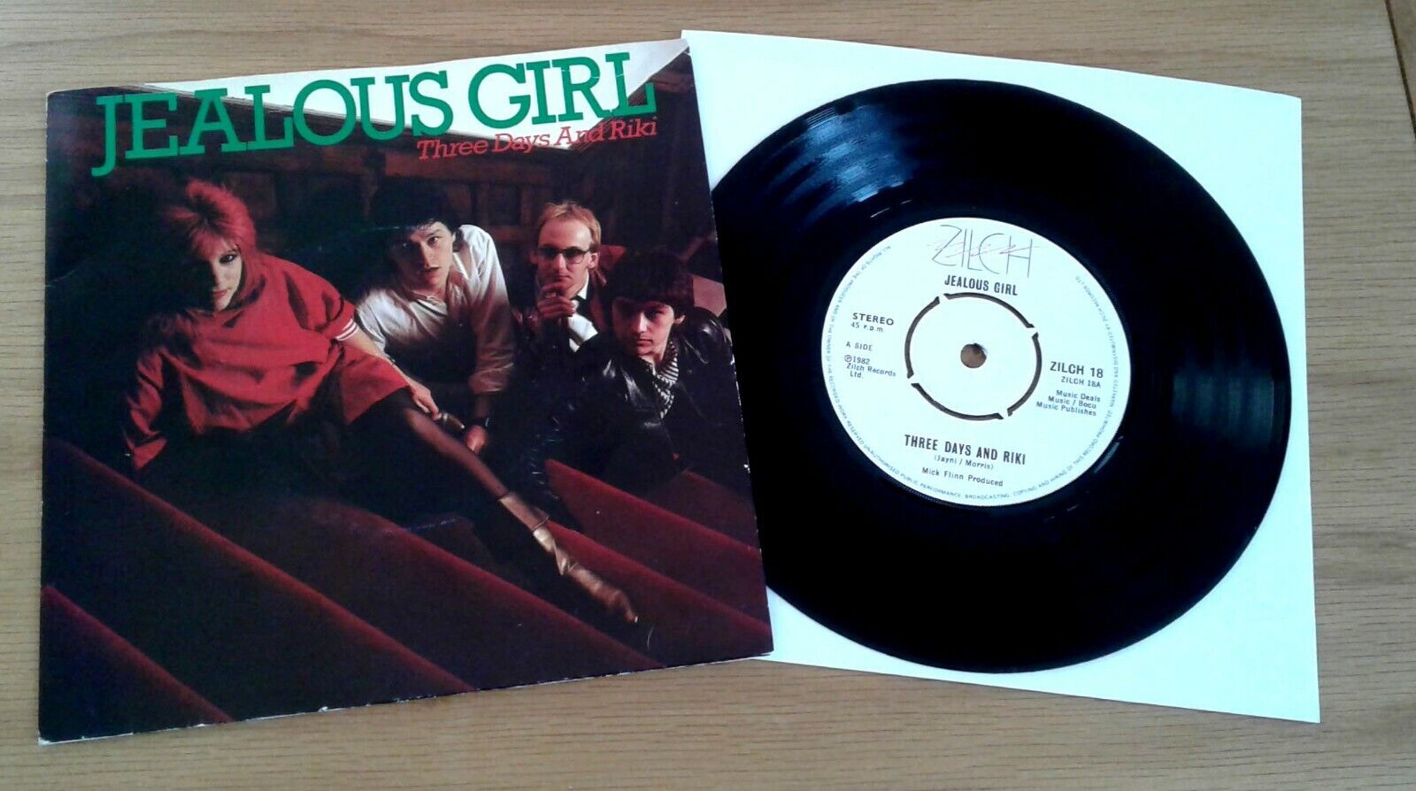 JEALOUS GIRL Three Days and Riki RARE UK 1982 POWER POP `ZILCH` 7" P/S NM KBD