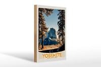 Holzschild Reise 20X30Cm Yosemite Amerika Natur BäUme Gebirge Schild Wooden Sign