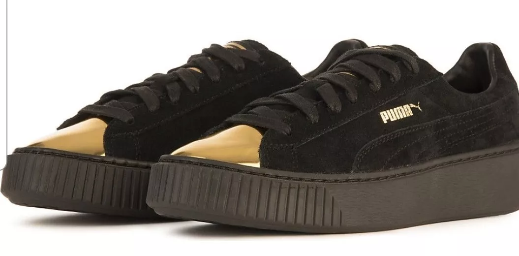 Puma Suede Platform Gold Women s Shoes Size 8.5 Color Gold Puma Black