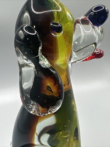 Vintage Murano Glass Dog Animals Figurine 9” Glows Under Black light. - Picture 21 of 24