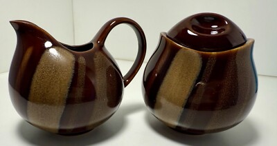Sango Avanti Brown Cream & Sugar Set 4722