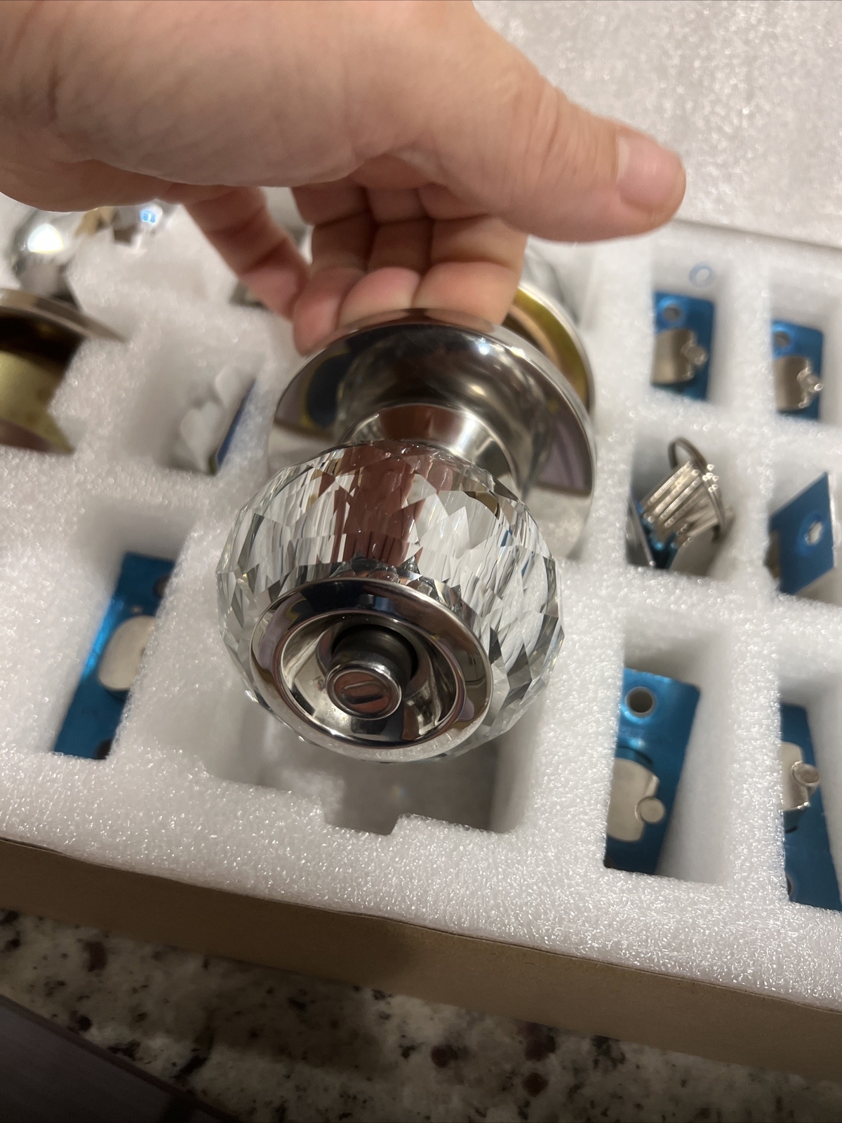 Crystal Interior Door Knobs With Keyed Lock, 3 Sets eBay