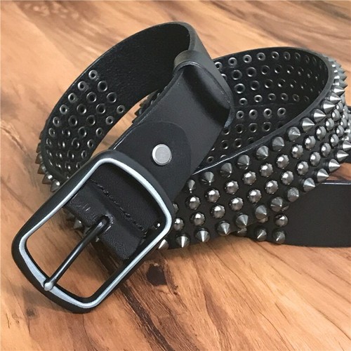 Cinturones punk de remache de metal pesado de cuero para hombre cinturón de vaquero con tachuelas de para hombre | eBay