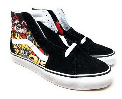 VANS Sk8- Hi Santa Flame Black Size M6.5/W8