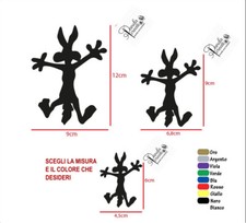 Kit 2 Adesivo stickers Willy il Coyote Tuning auto moto casco pvc vinile vetro