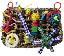 Pet Parrot Bird Swing Ladder Hanging Rope Climbing Net Mesh Rope Hammock Toy Net