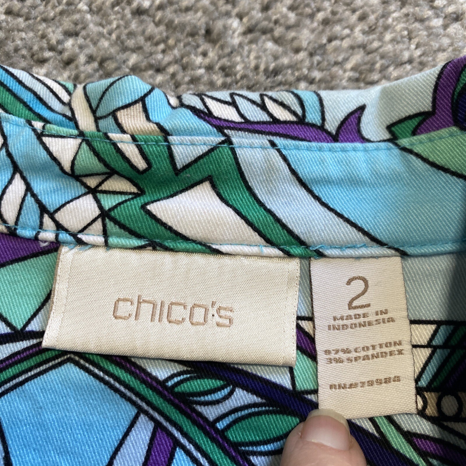 Chicos 2 Multicolor Abstract Jacket Button Front … - image 5