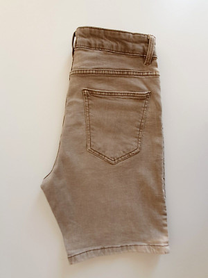 Herren Jeans kurz Bermuda beige kurze Hose Pull&Bear