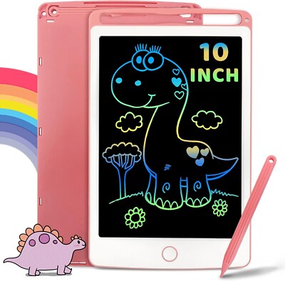   LCD Writing Tablet Kids 10 Inch Toddler Pink Toy Drawing Doodle Board  