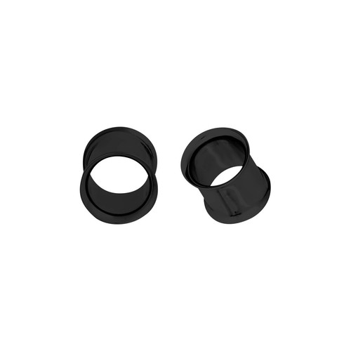 Pair of Surgical Steel PVD Black Double Flare Ear Tunnels Earlets Gauges Plugs - Picture 46 of 108