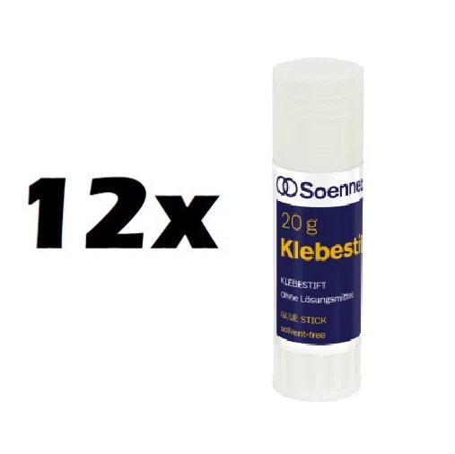 12 x Klebestift 20g Kleber Soennecken Klebstoff Glue Klebestick Leim
