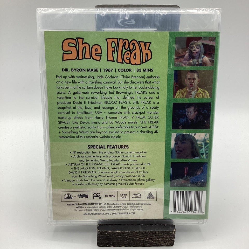 She Freak (Blu-ray, 2021) NEW Claire Brennen Lee Raymond Lynn Courtney