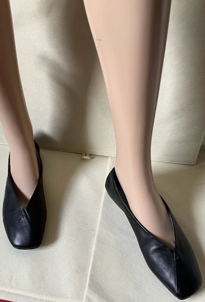 Max Mara Ballet Flats Nappa Leather Woman Black Size 39 Tassel