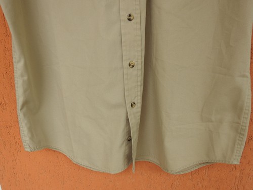 Vintage Browning Shirt Short Sleeve Military Army Style Button-Up Beige (L) - Picture 3 of 6