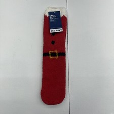 Old Navy Red Santa Suit Cozy Plush Socks Mens Size OS New
