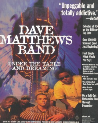 SFBK54 BILD WERBUNG 13X11 DAVE MATHEWS BAND : UNTER DEM TISCH & TRÄUMEN