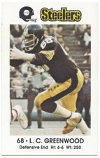 1981 Pittsburgh Steelers Police L.C. Greenwood #68 Kiwanis Club Coca-Cola