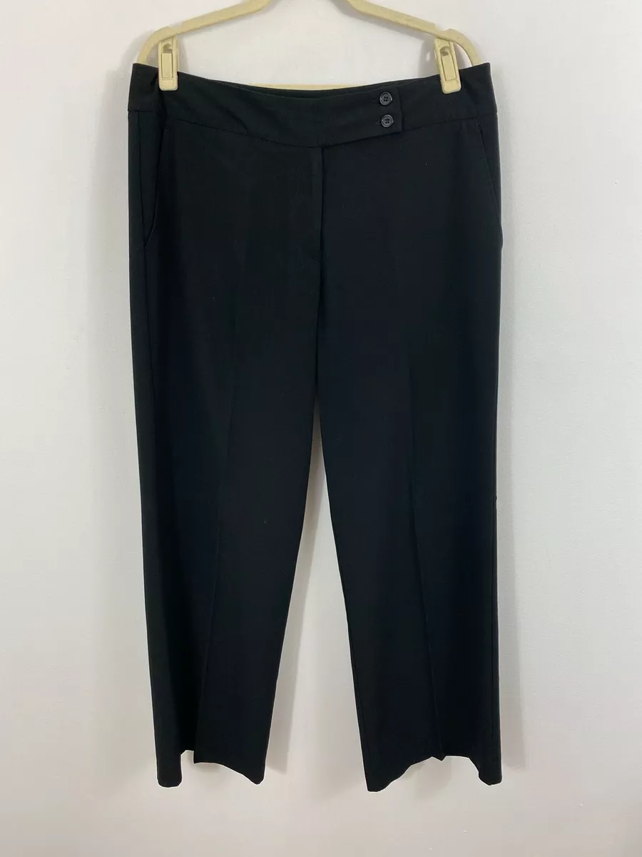 Ninety Womens Black Wide Leg Dress Pants Size 14 Polyester Blend