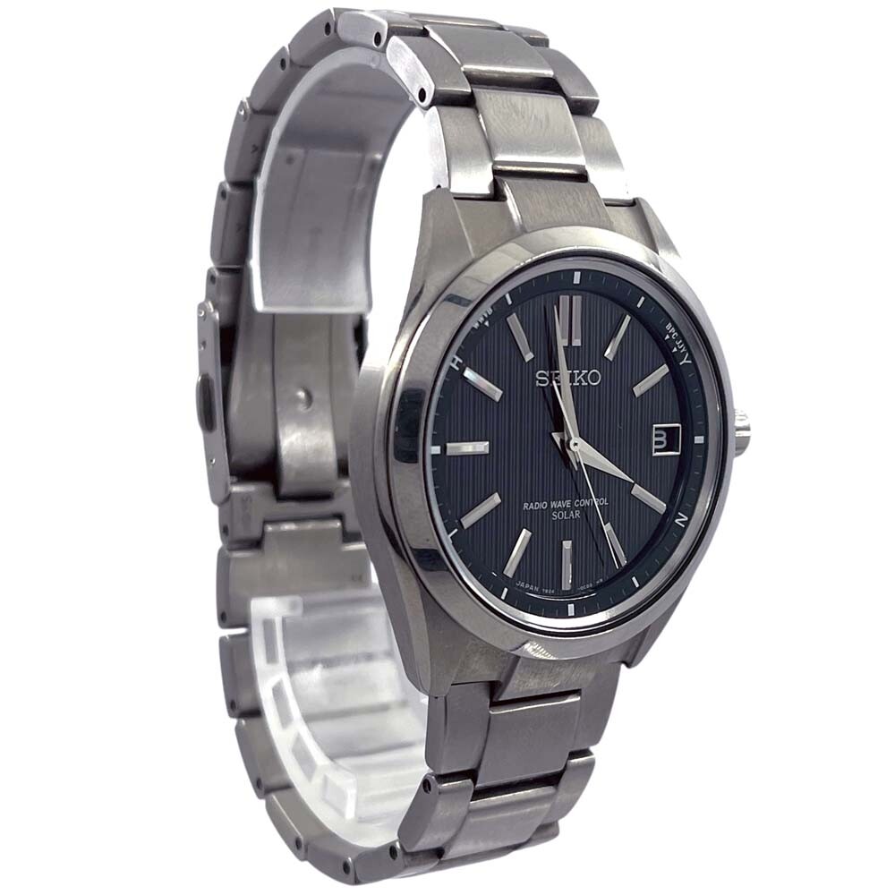 SEIKO Brightz SAGZ083 Radio Solar Black Dial Titanium Men's