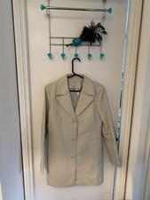 Images/kaleidoscope Ivory/stone Real Leather Coat Uk10
