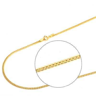 curb 2mm chain necklace gold cuban 14k yellow