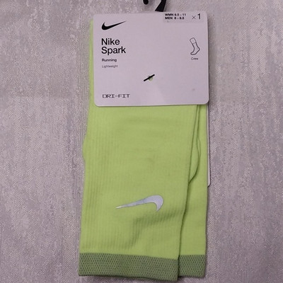 Nike Spark Dri-FIT Lightweight Running Crew Mid Calf Socks Green L 1 Pair
