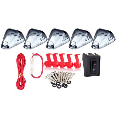 5x For Ford F-250 F-350 Super Duty Smoke Cab Roof Running Marker Light + Switch