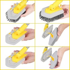 Shower Cleaning Brush with Locking Head, 3 in 1 Tub Tile Scrubber Brush, 50" L