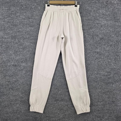Lululemon Pants Women 2 Brushed Softstreme Ribbed High Rise Jogger in White Opal