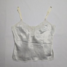 Vintage Satin Maidenform Something Special Lace Trim Camisole Womens White 32