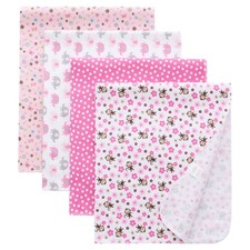 Flannel Receiving Blankets, Baby Swaddle Blankets 100 Cotton 4 Pcs One Size ...