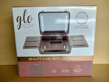 Glo Tech Beauty Case With LED Mirror - Pink Open Box Return