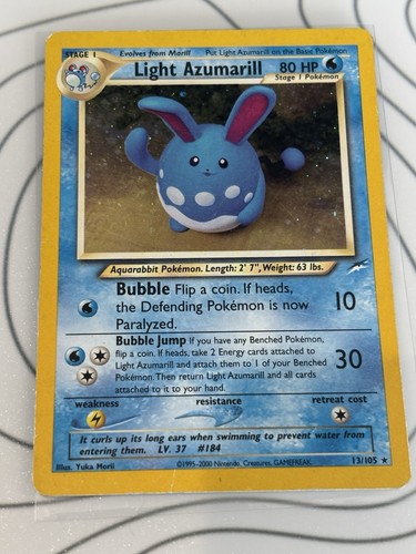 Pokémon TCG Light Azumarill Holo Rare Unlimited Card 13/105 Neo Destiny