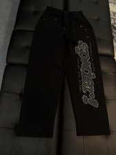 Size S - Sp5der Worldwide Black VVS Stone Sweatpants Spider 2026 Authentic
