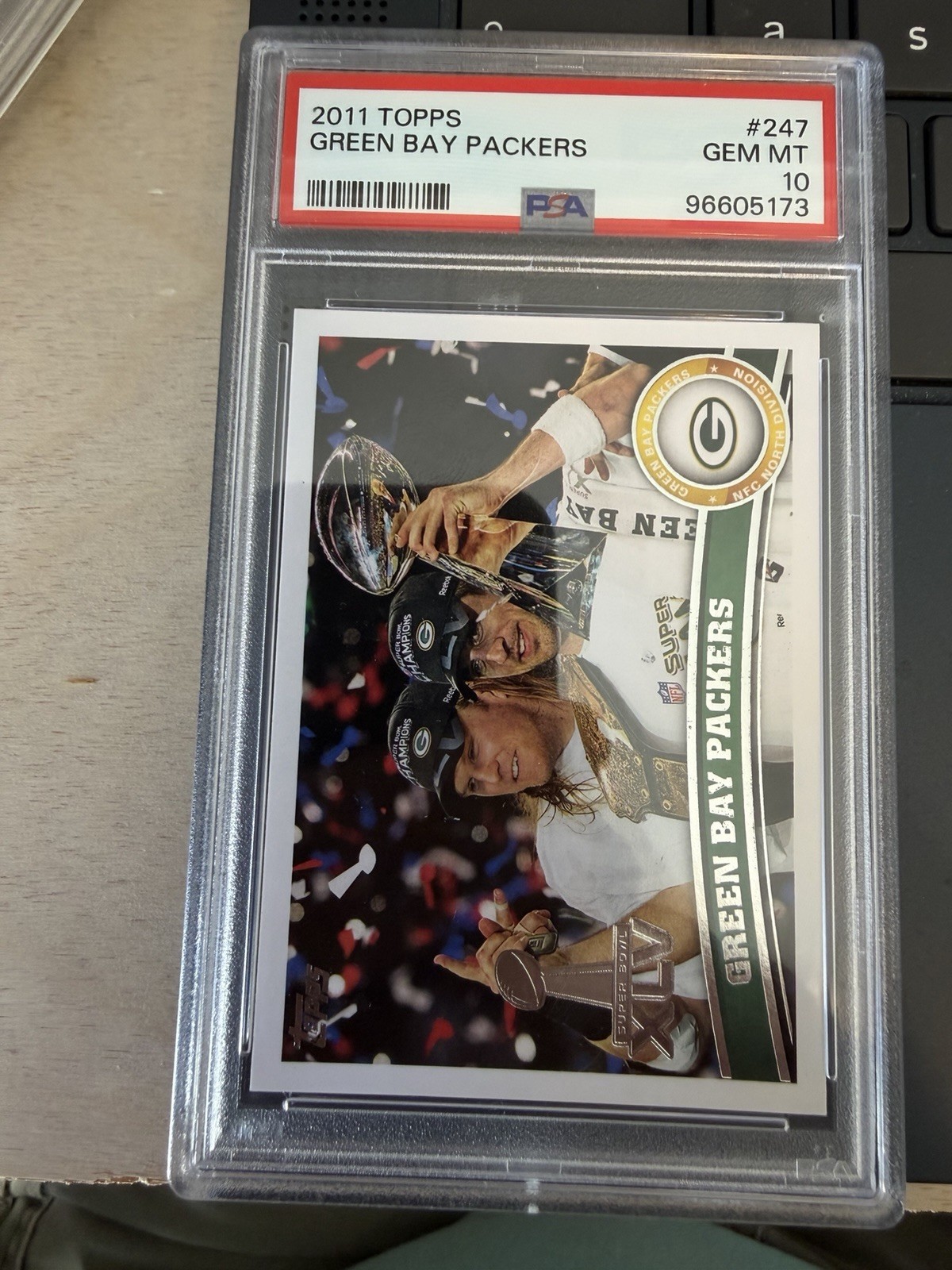 2011 Topps Football Aaron Rodgers #247 Green Bay Packers Super Bowl PSA 10