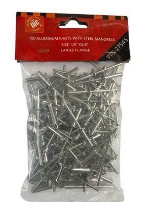 PTC 100 Large Flange  1/8'' x 5/8'' Aluminum Rivets with Steel Mandrels #27545