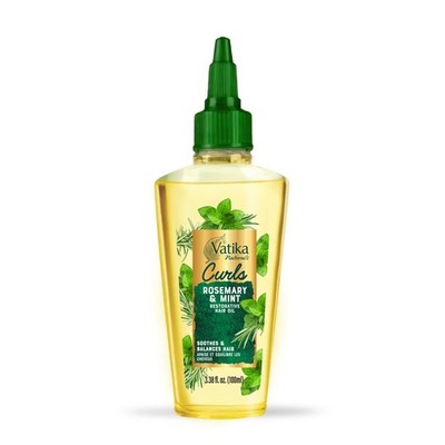 Vatika Curls Rosemary Mint Hair Oil, 100 ml, for Curls, Split Ends, Promotes ...