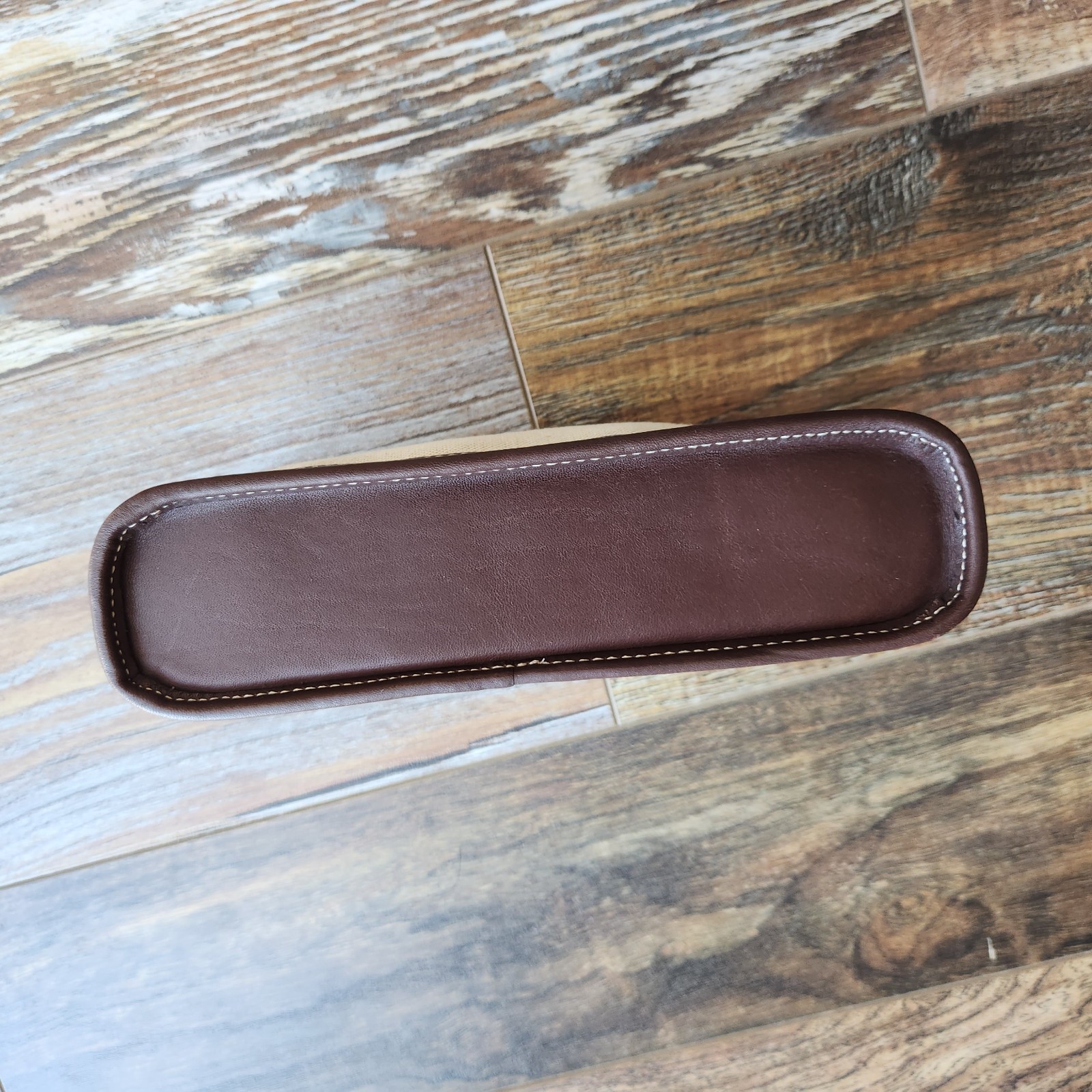 Vintage Coach Italian Cotton Linen Leather Mini Pochette Wristlet Bag Mad in USA thumbnail 6