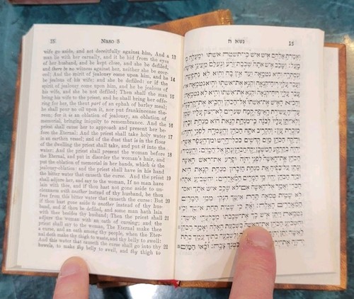 5 Bände Miniatur Tora Bibel Set GESCHENK Hebräisch Englisch Judaica - Bild 3 von 4