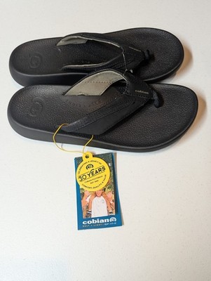 COBIAN Men's Size 8 Compass Black Flip-Flops Sandals Salt+Light New NWT