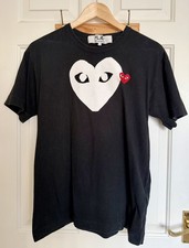 Men’s PLAY Comme des Garçons Made In Japan Black T-Shirt White Heart Size L