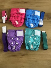 New 4 Reusable Washable Dog Diapers for Female Dogs - Heat Incontinence, XS