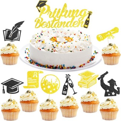  25 Abschluss Deko Prüfung Bestanden Cake Topper Graduation Cake Topper  