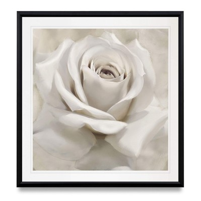 Dreamy I White Rose Flower Art Framed Landscape Painting Abstract Artwork Gic...
